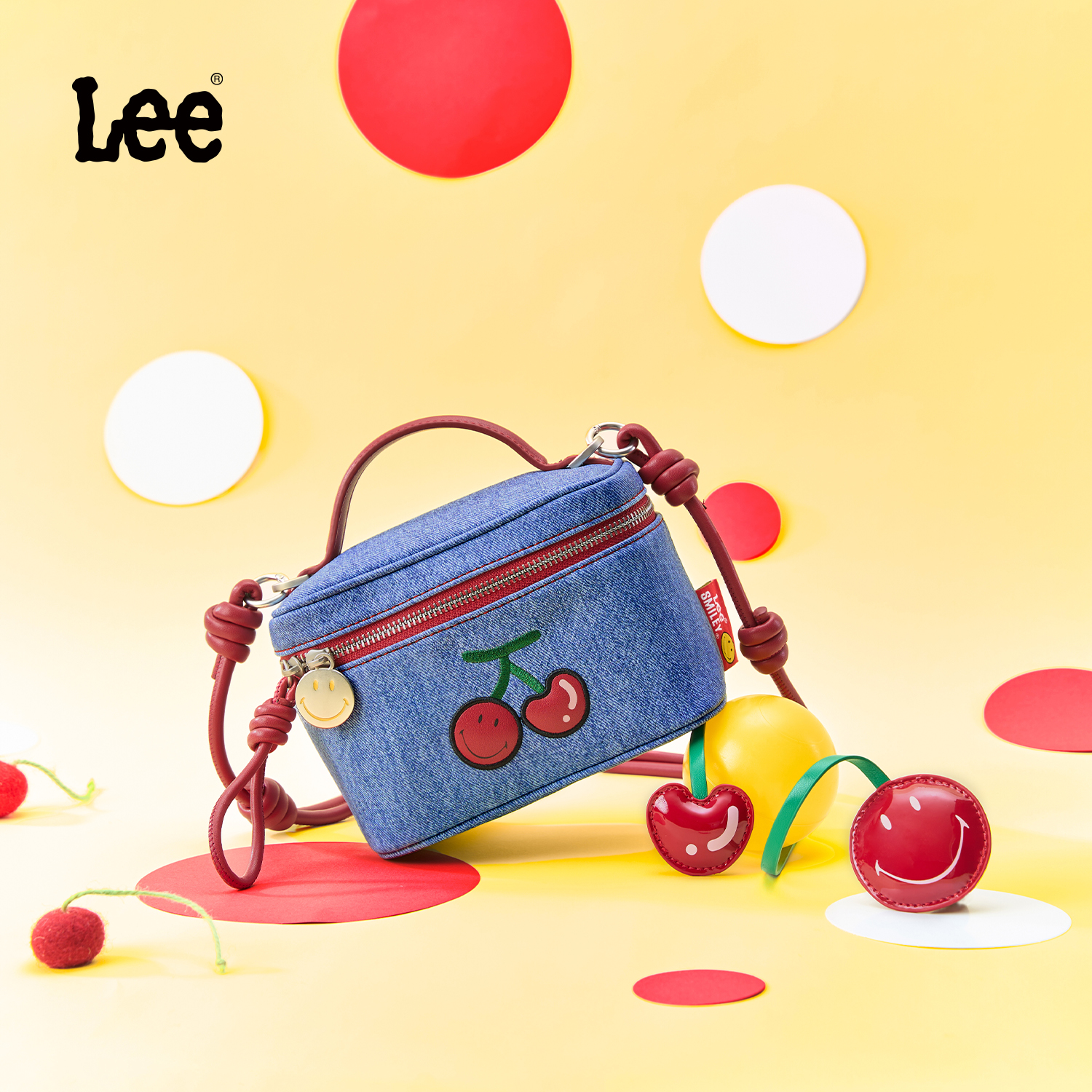 LeexSmiley樱桃斜挎包时尚休闲