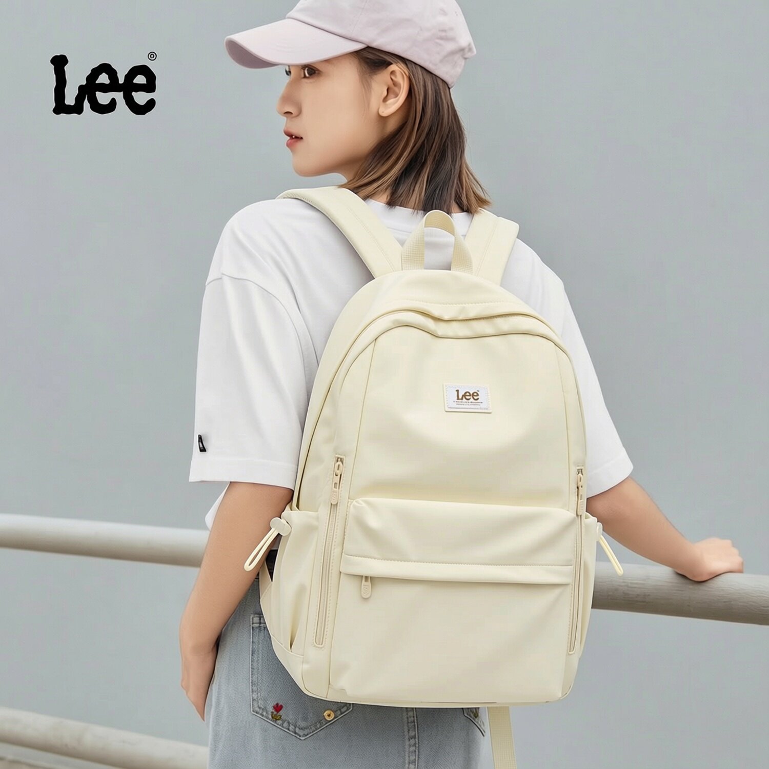 Lee大容量运动双肩包电脑包大学生通勤旅行户外背包初中高中书包