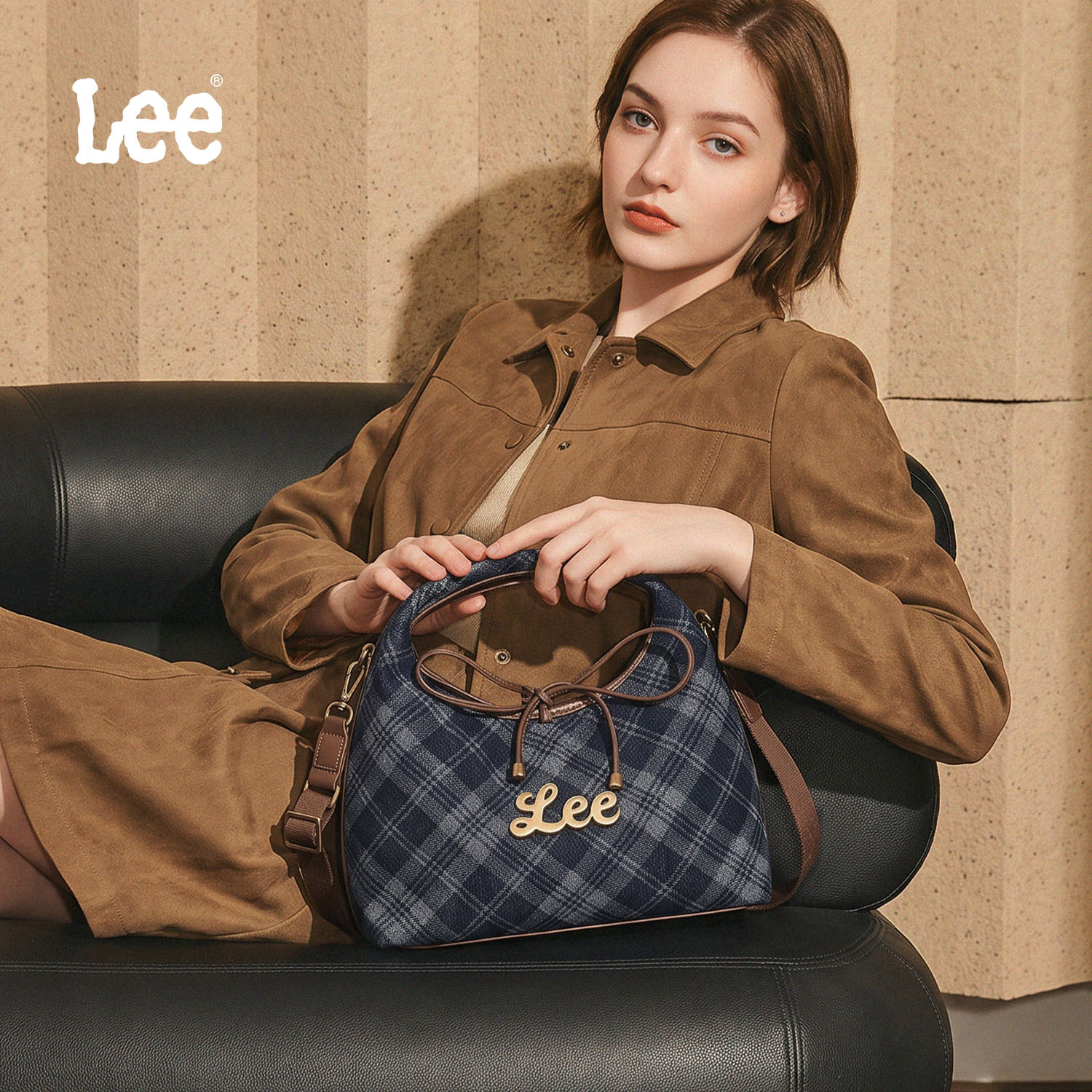 Lee官方正品英伦复古通勤女包图片