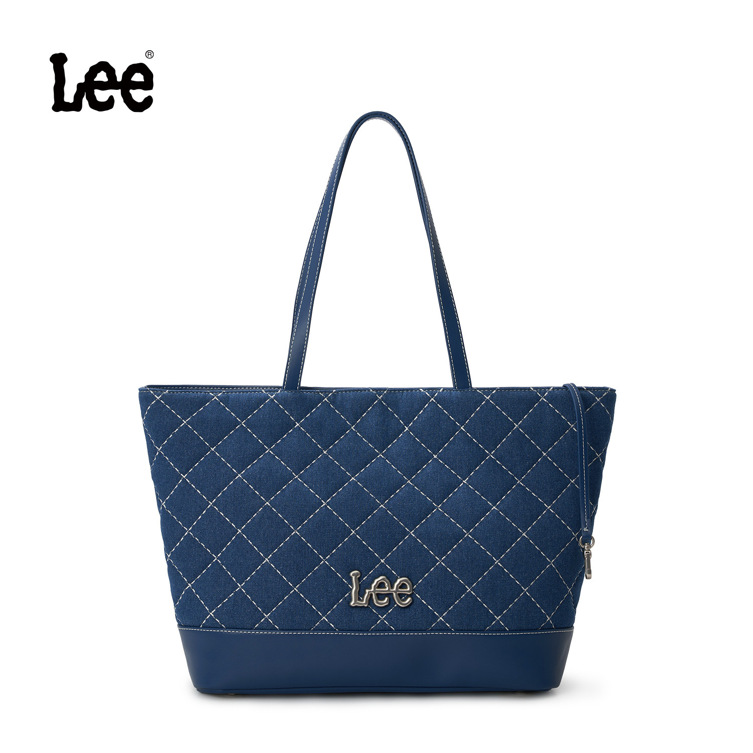 Lee新款潮流托特包女包大容量通勤单肩包时尚百搭牛仔菱格手提包