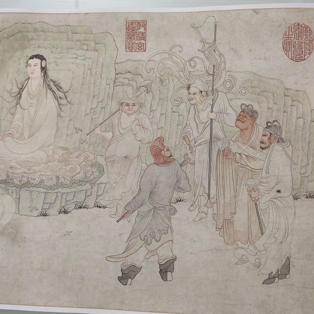 吴彬十六罗汉图卷书画水墨工笔人物佛像国画仿古复制临摹装饰画