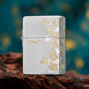 ZORRO 佐罗热恋玫瑰煤油防风打火机砂铬圣诞情人节送男朋友礼物