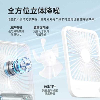 几素桌面小风扇超静音迷你便携式办公室桌上大风力随身可折叠手持