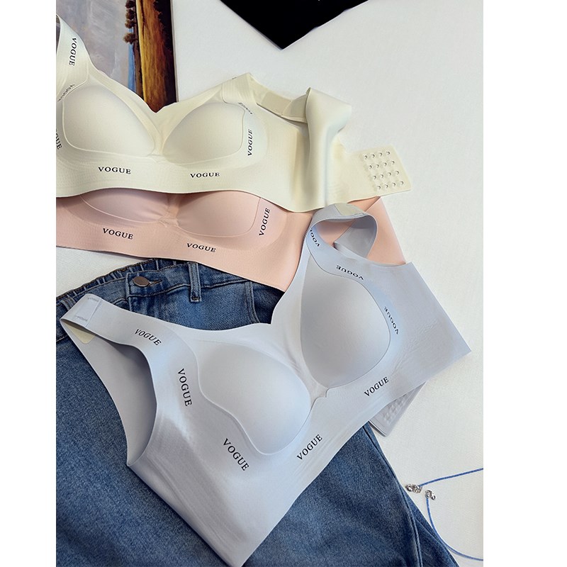 舒适无钢圈背心款胖mm大码文胸 无痕裸感大胸显小内衣