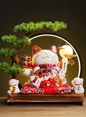 创意自动招手摇手招财猫摆件店铺B开业送礼家居客厅收银台装饰礼