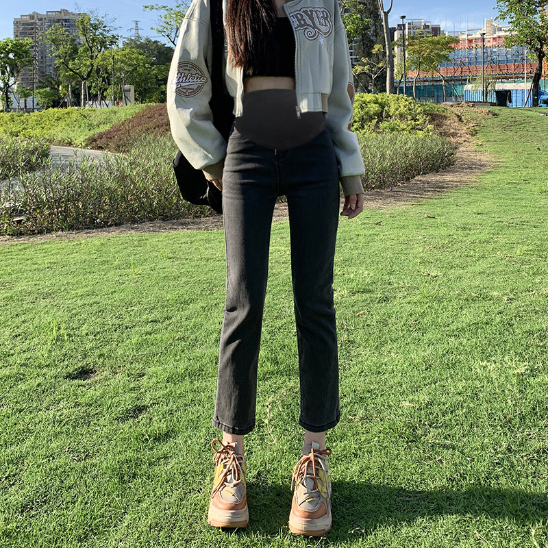 孕妇裤子春秋款外穿孕早期直筒裤小个子春季N打底烟管牛仔裤女春