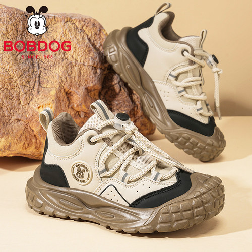 BOBDOG巴布豆儿童鞋子秋季2026新款男女童中大童运动鞋户外登山鞋