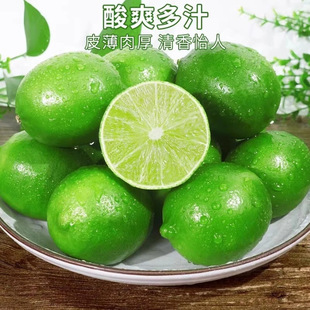 塔希提无籽青柠檬新鲜采摘果香浓郁皮薄爆汁酒吧奶茶店