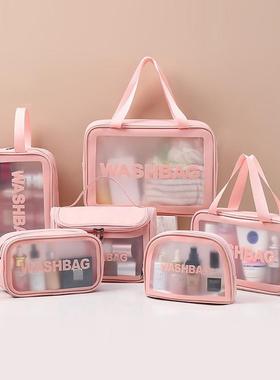 Washbag Clear Handbag PU Travel Storage Bag Cosmetic Makeup