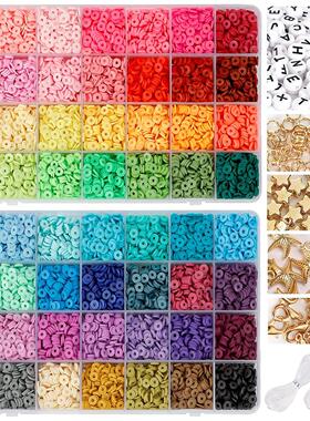 Clay Beads Set Bracelet Necklce Making Bead Letter DIY Kits