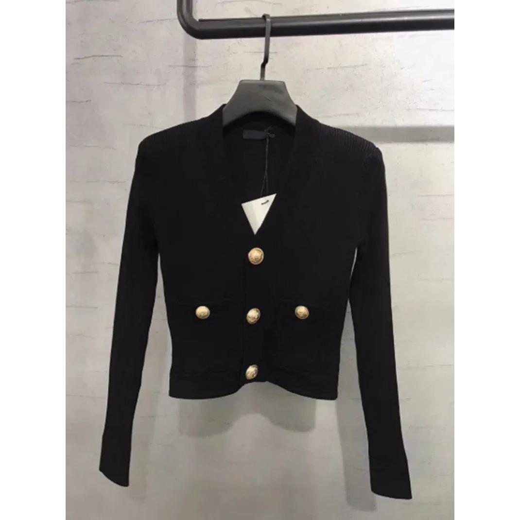 Cropped Cardigan 2023 Women's Clothing V-neck Long Sleev