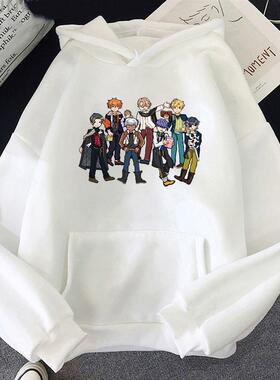 Fashion printed long sleeved hoodie 印花抓绒宽松长袖连帽卫衣