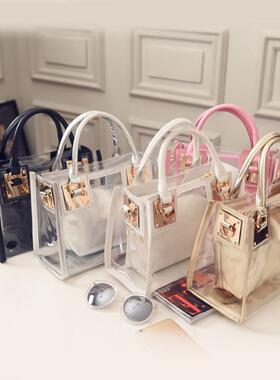 Fashion Women Clear Transparent Shoulder Bag Jelly Candy Sum