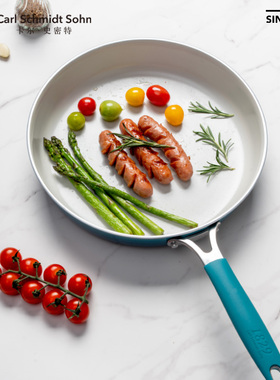 德国CS卡尔不粘煎锅内外一体珐瑯陶瓷釉平底锅不沾锅西餐牛排锅