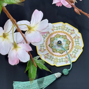 上海图书馆文创海派旗袍入扣随身镜精致流苏古风送女生伴手礼