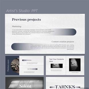 【作品集PPT模板4套】自我介绍平面设计作品集面试求职个人简历