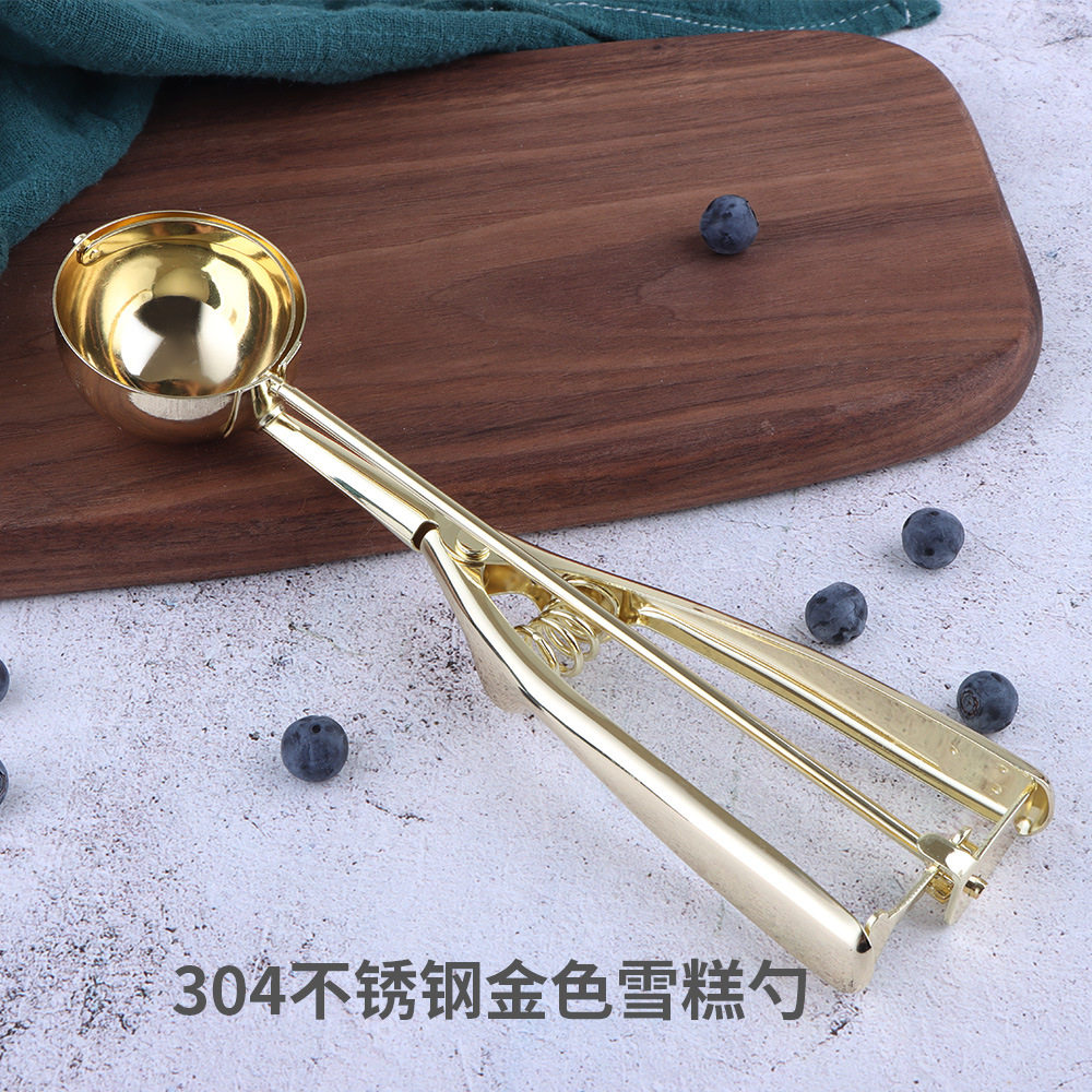 不锈钢冰淇淋挖球器雪糕勺奶茶店麻薯夹子芋泥挖料勺20/35/65ml
