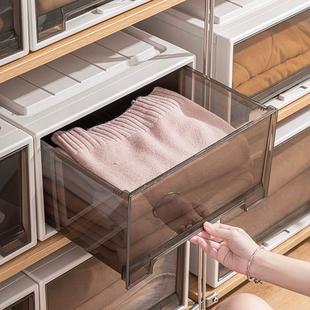 塑料家用衣物收纳盒衣服内衣整理箱透明储物柜子 衣柜收纳箱抽屉式