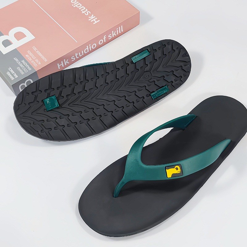 泰国橡胶轮胎底人字拖鞋男夏季外出防滑耐穿时尚沙滩夹脚纯橡胶鞋