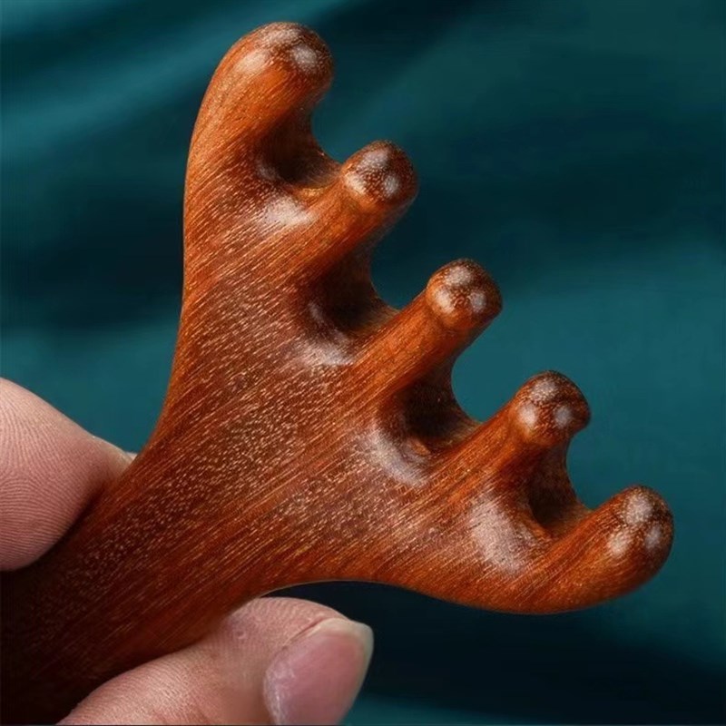 鹿角六爪家用款头部按摩器小耙子头皮经络梳头疗疏通刮痧挠头抓头
