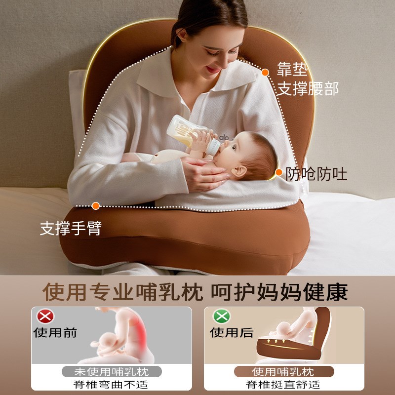 六合一多功能婴儿哺乳枕头EPS微粒斜坡枕防吐奶溢奶新生儿喂奶枕