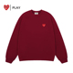 长袖 官方旗舰店正品 PLAY酒红色新年刺绣卫衣2026秋冬新款 宽松上衣