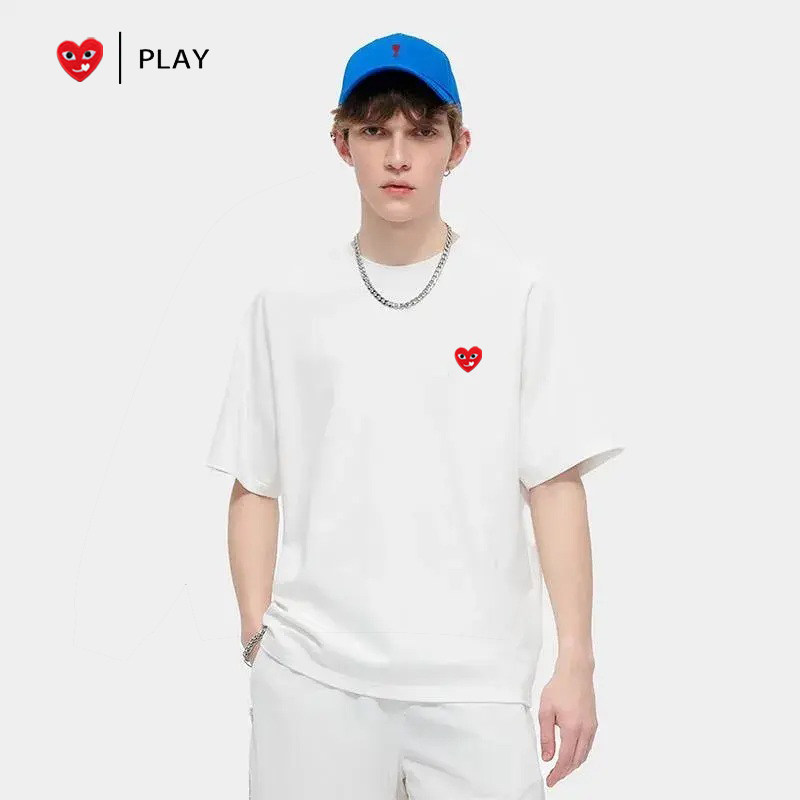 PLAY官方旗舰店正品白色纯棉短袖男2026夏季新款宽松白t恤上衣服