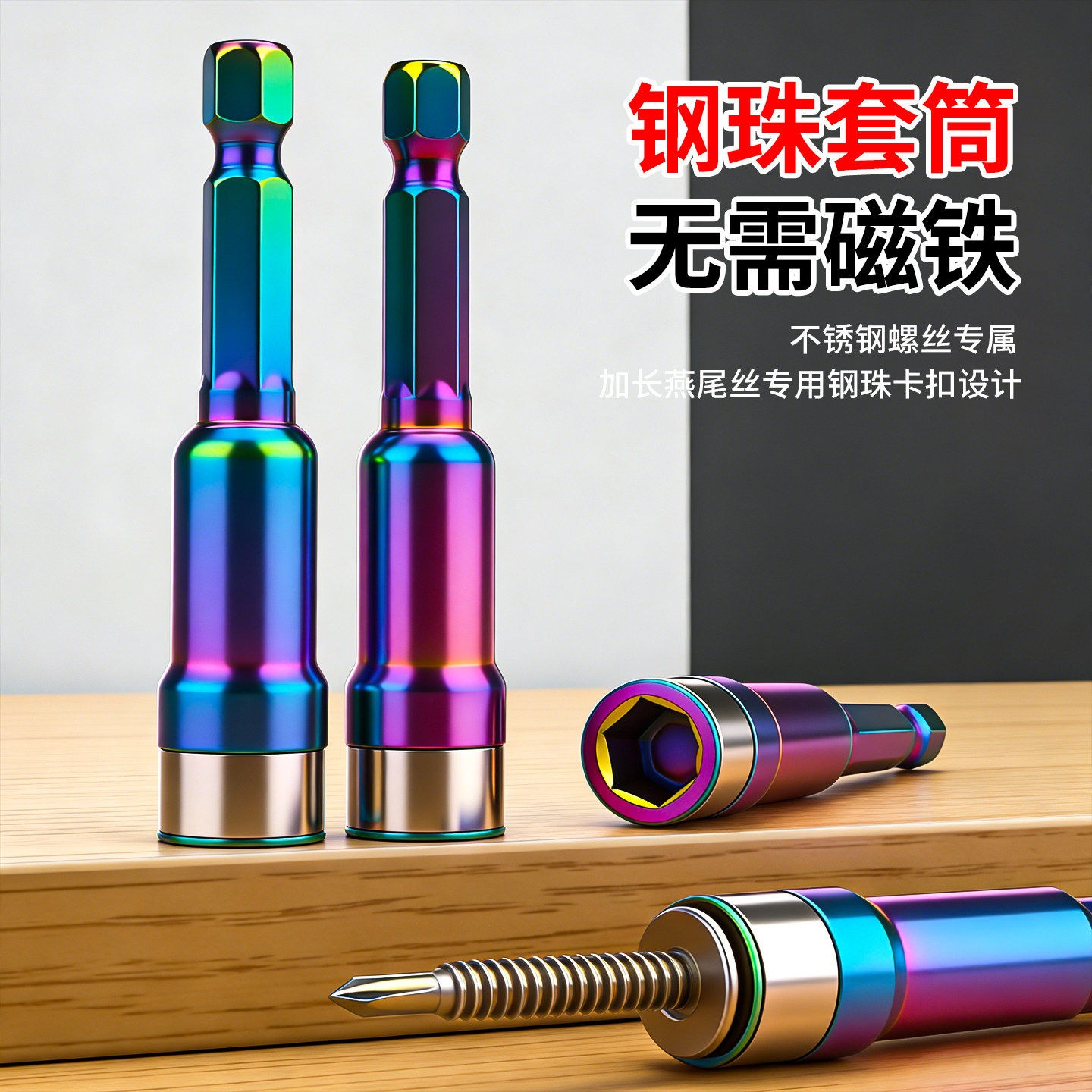 新款燕尾钉螺丝加长彩钢珠套筒