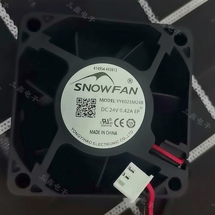 24V SNOWFAN 0.42A 6025 变频器散热风扇 YY6025M24B 6CM 原装