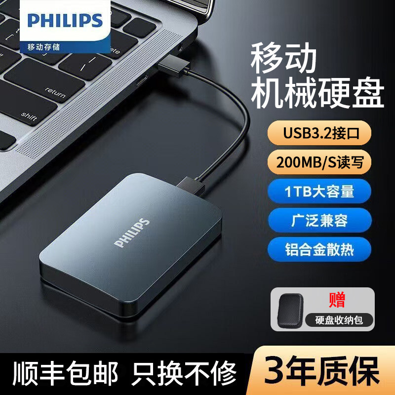 �������ƶ�Ӳ�̻�е1T/2T�������洢����USB3.2�����ֻ�Typec���� 1TB ˫����ٰ桾����ͨ�á�200MB��ȡ-��Ӳ�̰�/˳�ᷢ�� 499Ԫ