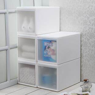 抽屉式收纳柜收纳箱塑料整理箱单层叠加抽屉组合柜储物夹缝柜衣柜