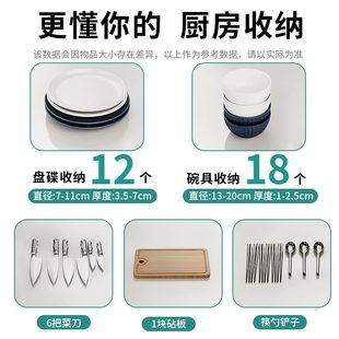厨房置物架碗碟碗盘收纳架沥水架家用多功能放碗架碗筷收纳盒碗柜