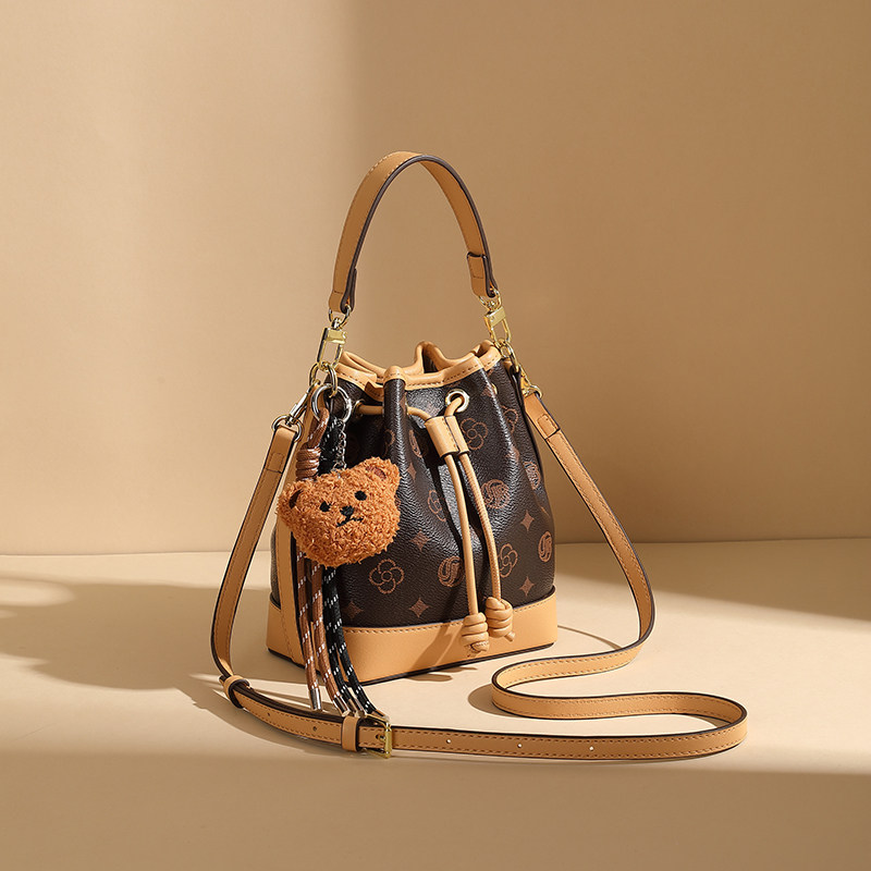 UJR抽绳水桶包女新款老花单肩斜挎包高级手提包大容量时尚小拎包,箱包皮具/热销女包/男包,水桶包,淘宝优惠券,粉丝福利购,淘宝优惠卷