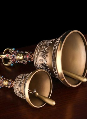 热销尼泊尔工艺藏传纯铜三色五股金刚铃杵金刚杵做工精致声音清脆