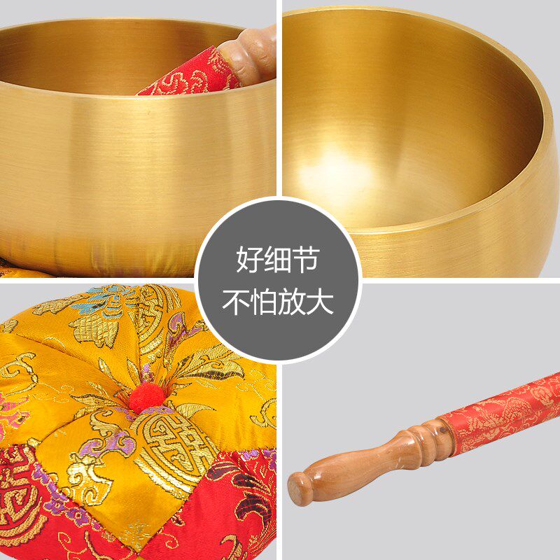 热销黄铜日式精品铜磬摆件佛家钵盂法器修行静心疗钵音佛音碗佛具