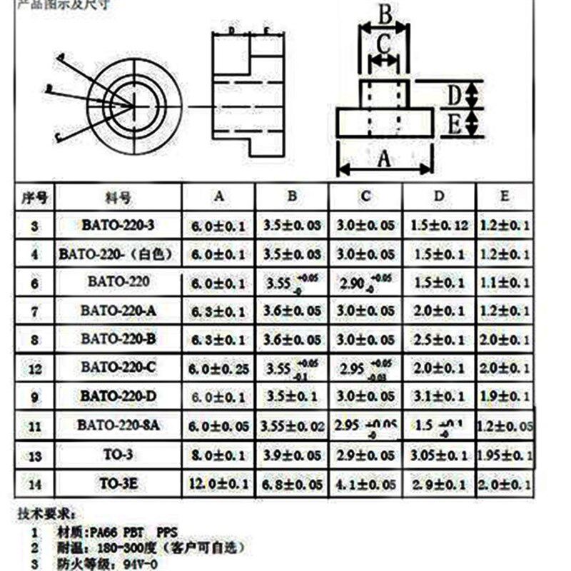 热销To220A绝缘粒电晶体绝缘垫片适用于M3镙母热绝缘体绝缘绝缘子