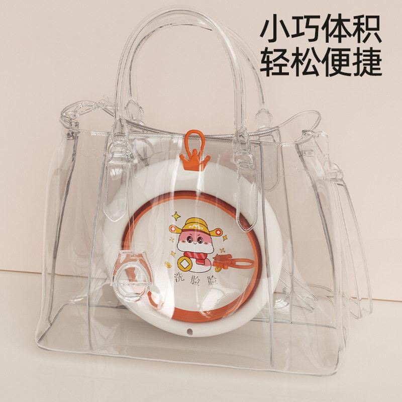 热销可折叠脸盆儿童式折叠盆家用卡通婴儿宝宝塑料盆子母婴用品