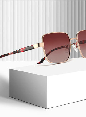 日本品质TAC偏光太阳镜女 金属方框时尚百搭开车防晒板材脚男墨镜