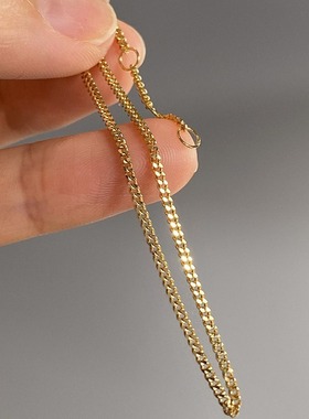 日本品质经典款~S925镀18K金牛仔素手链简约ins风基础款百搭叠戴