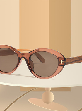 日本品质T太阳镜新款女 2025木腿夹层猫眼时尚防紫外线男偏光墨镜