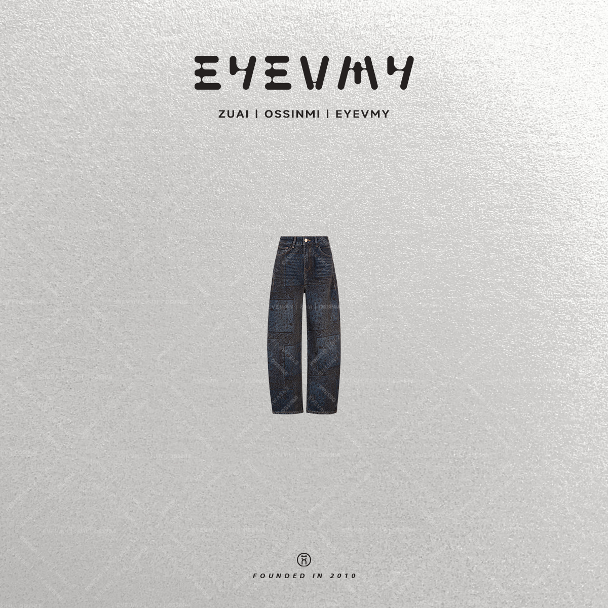 【雪尼尔牛仔】天丝棉复古做旧提花弯刀牛仔裤WT54TSY066