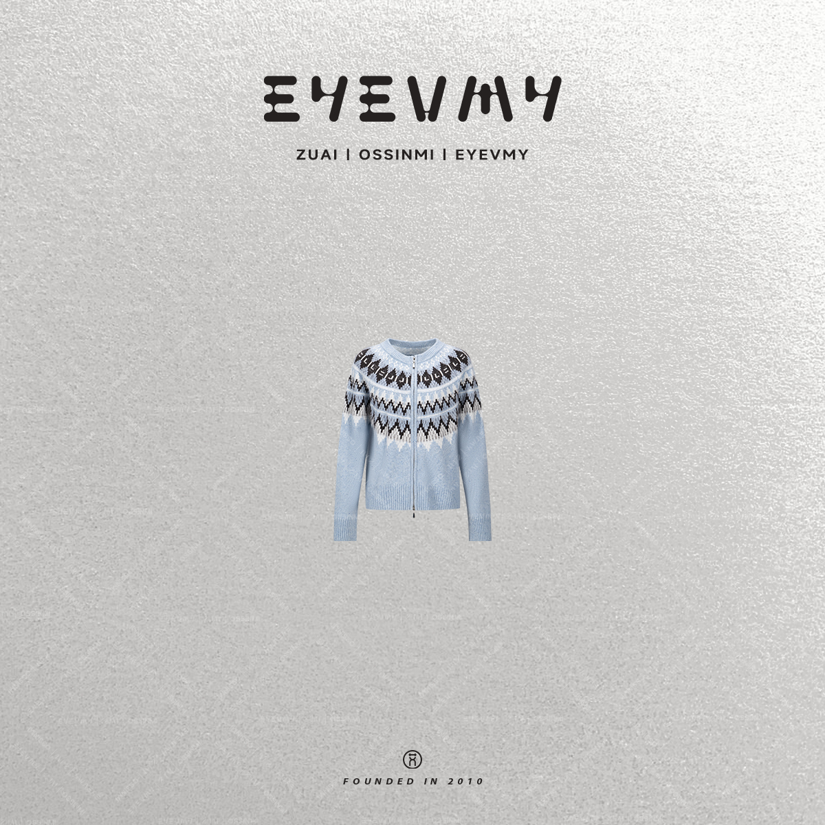 【雪绒花】冬日费尔岛撞色羊绒针织开衫外套WT54ISY049