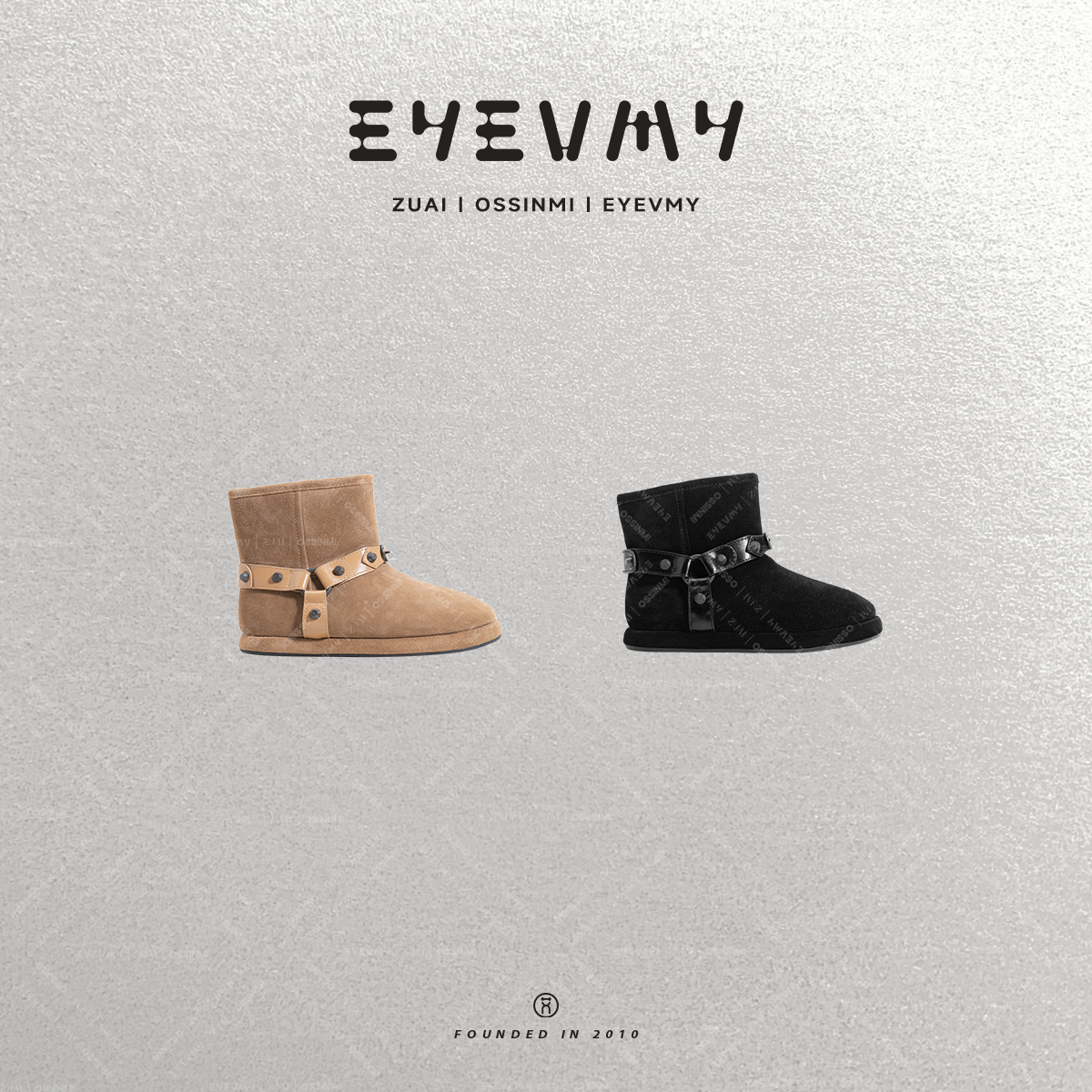 【巴家钉扣雪地靴】高丝光反绒羊毛里短靴套筒靴ST51WK076