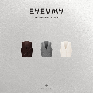 宽松马甲外套WT54QSY059 精纺羊毛V领轻薄款 暖心马甲