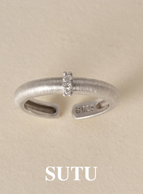 素图女s925纯银小众高级戒指指环