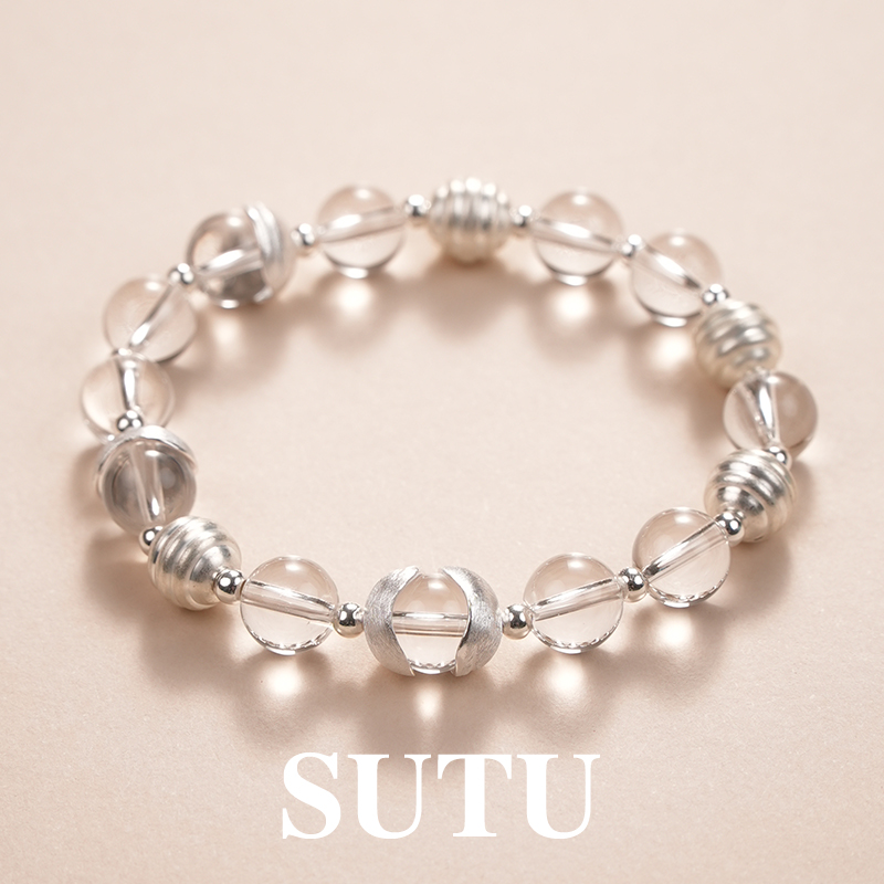 sutu925天然白水晶拼接高级手饰