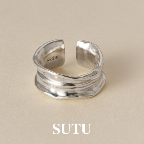 sutu女925银小众设计开口尾戒