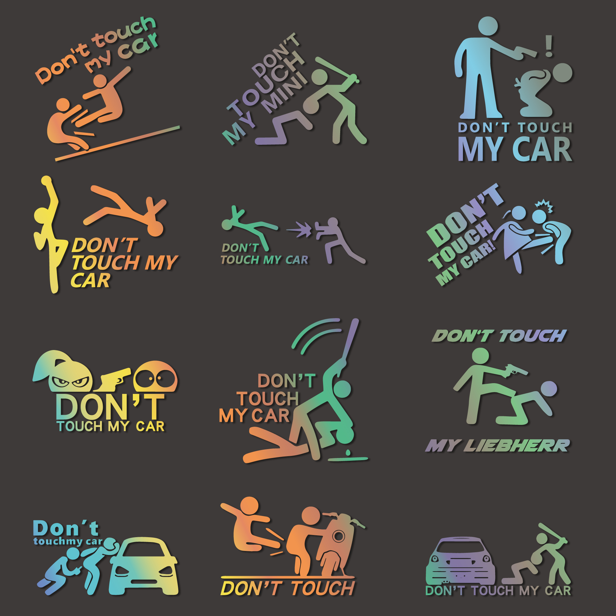 别碰我车不要动我的车反光防水警示贴 搞笑车身玻璃车尾通用贴纸