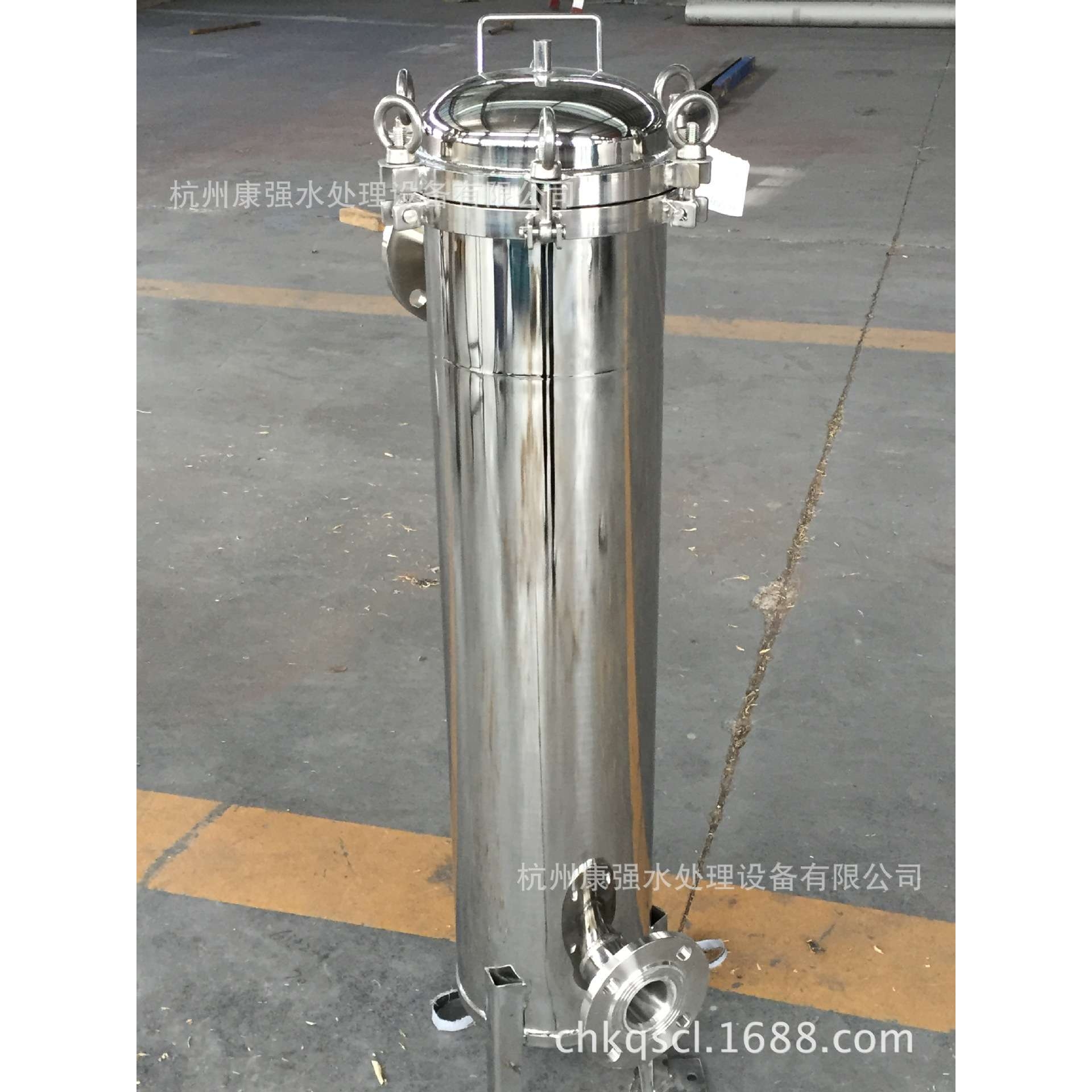【现货供应】吊环法兰带摇臂支脚 DN40 DN50法兰单袋式过滤器