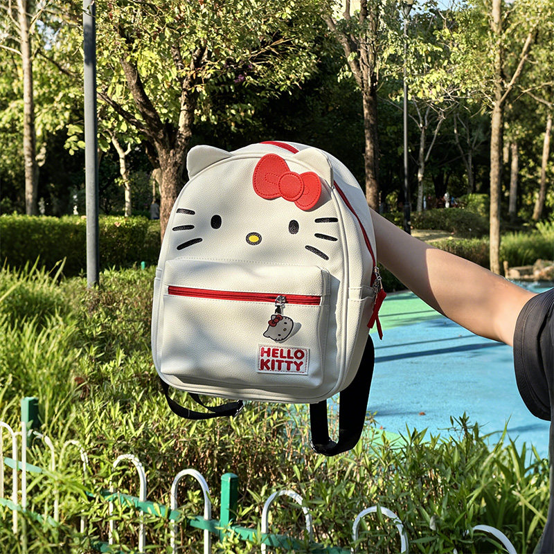 原创Kitty可爱双肩包女包高初中学生上学背包户外出行大容量